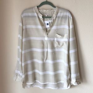 GAP Cream and White Striped Tunic XL